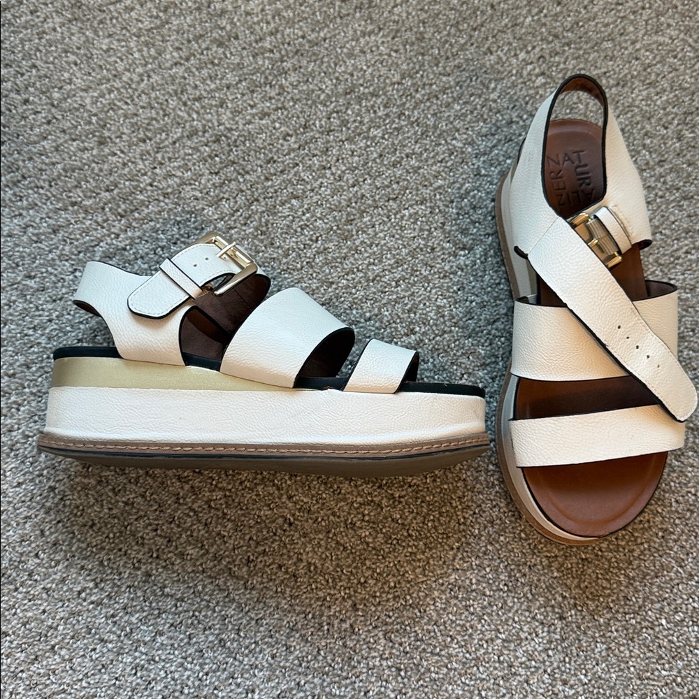 Women's Cream Platform Sandals - Picture 2 of 7